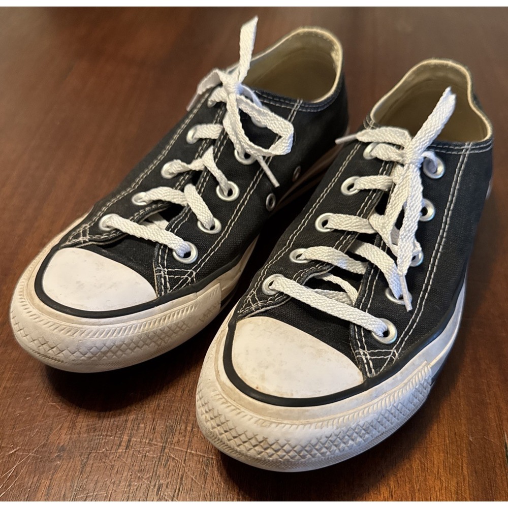 Converse Chuck Taylor All Star Low Top Black Canvas Sneakers Womens 5.5 Mens 3.5